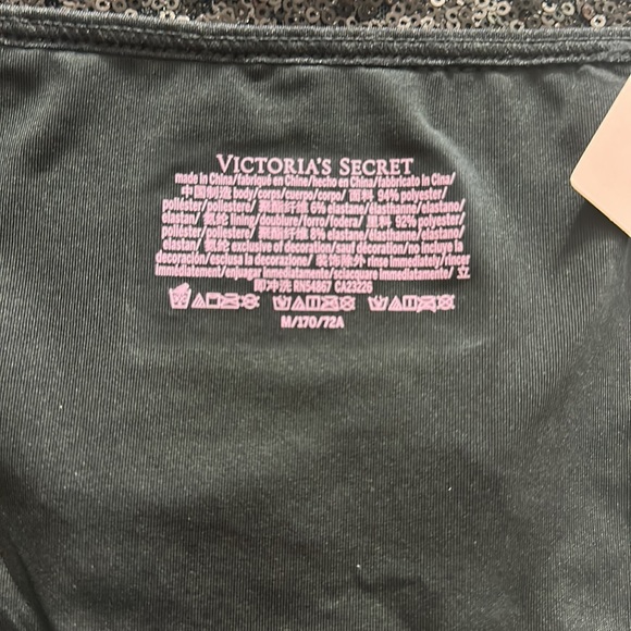 VICTORIA'S SECRET SWIM Sequin Cheeky String Bikini Bottom Black Medium NWT - Picture 8 of 9